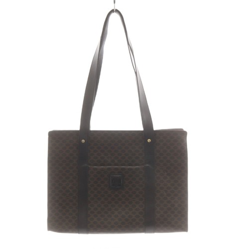 Celine Macadam Pattern Tote Leather PVC Brown Shoulder Bag Used - Picture 1 of 8