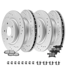 Front + Rear Rotors + Brake Pads for CHRYSLER Voyager Pacifica 2017-2022 3.6L