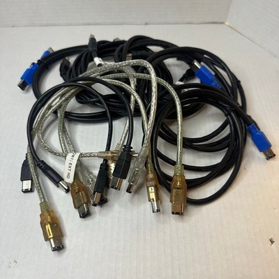 Lot of 11 FireWire 400 Cables (Various Lengths)