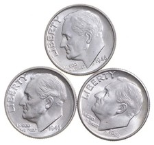 Choice Unc 1946 P D S Roosevelt Dime Gem BU Collection Lot Set