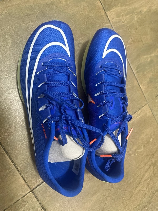 NEW Nike Air Zoom Maxfly Athletic Running Spikes Blue Size W 7 / M 5.5 US w/ Bag