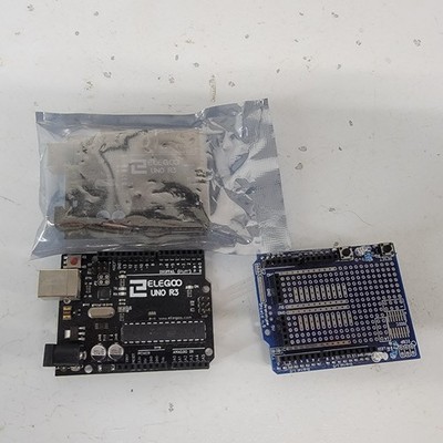 Arduino Uno R3 Elegoo + Proto Shield + Extra Board Lot