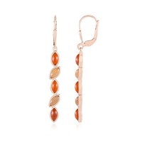 Cavill Ohrringe Damen Sterlingsilber RoséVergoldet 2,7Ct Karneol Mondstein