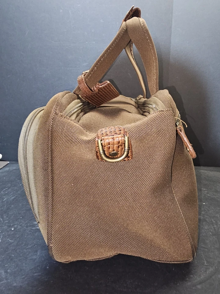 Tommy Bahama Bolso de Lona Equipaje de Mano de Viaje Cuero Lona Tweed 18x8x10 Brn Foto 4 de 4