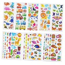 24 Sheets 500  3D Puffy Stickers for Toddlers Kids, Bulk Preschool Multicolor
