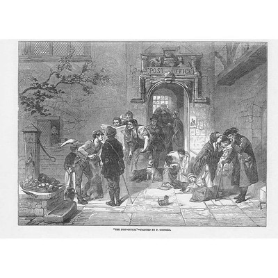 FREDERICK GOODALL Die Post - Antikdruck 1850