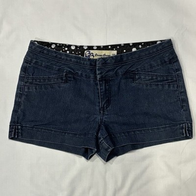 Boom Boom Jeans Y2K Dark Wash Low Rise Denim Jean Micro Shorts Juniors Size 11