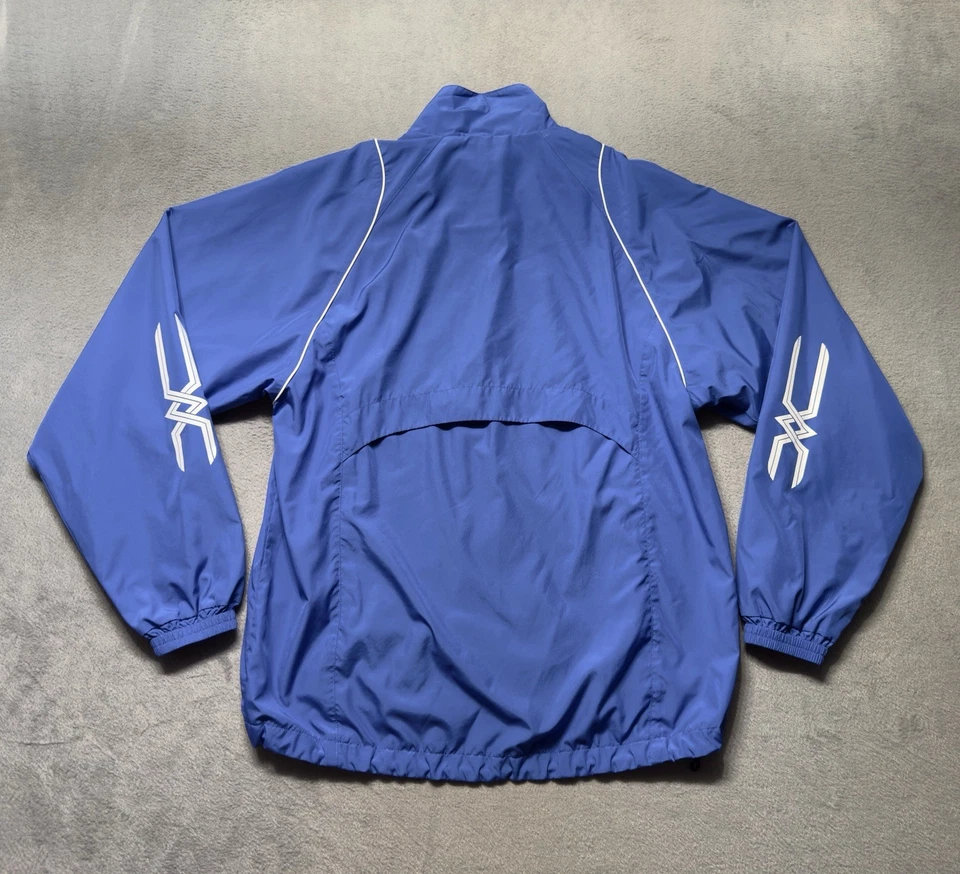 Chaqueta cortavientos Mizuno para mujer L azul forrada de malla cremallera completa ligera para correr Foto 2 de 4