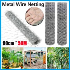 50M Welded Wire Mesh Aviary Fencing Fence Pet Chicken Rabbit Garden Galvanised 0.52 per metre