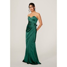 Mori Lee #21791 Women's Green Corset Bodice Draped Bridesmaid Dress Size 14