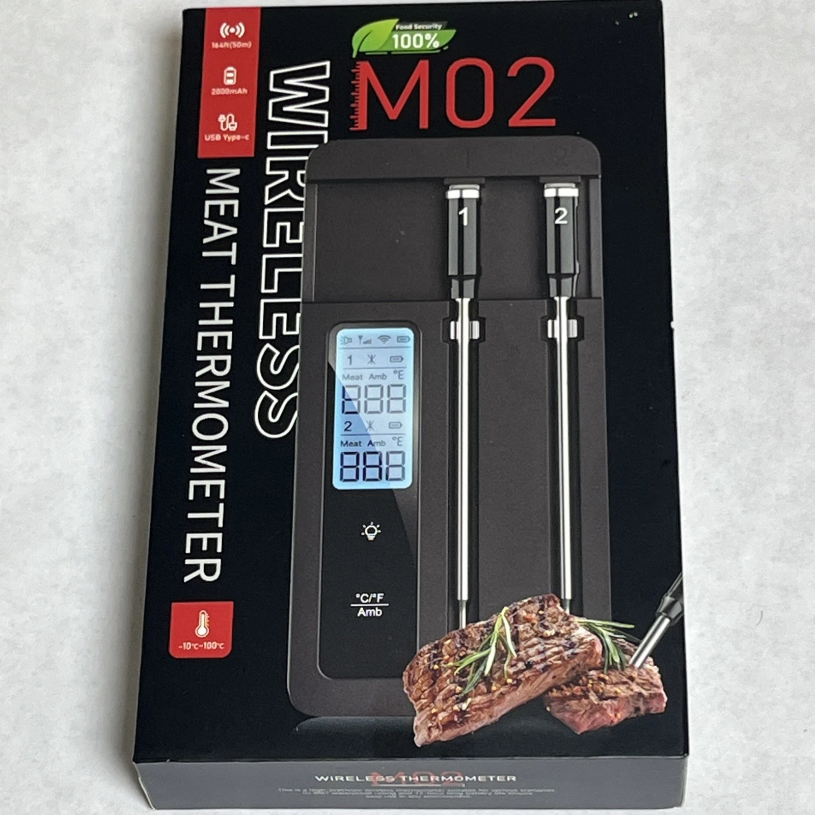 Smart Wireless Meat Thermometer Dual Probe Bluetooth Grill Smoker Oven Fry
Opens in a new window or
