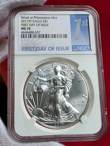 2017 (P) Struck Philadelphia American 1oz .999 Fine Silver Eagle NGC MS 70 FDOI
