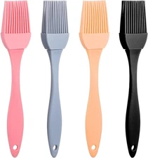4 Pcs Silicone Basting Pastry Brush Heat Resistant Oil Brush for Cooking Kitchen