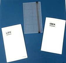 Kokuyo Jibun Techo A5 Slim Set LIFE + IDEA Books & Ruler Board New