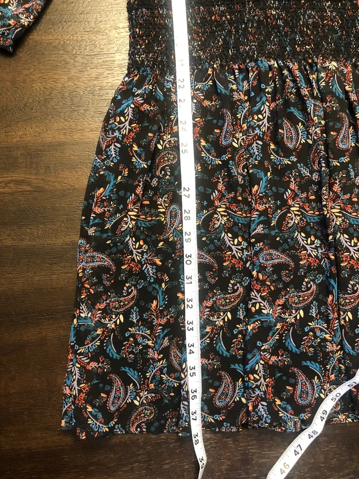 Vanessa Virginia Anthropologie Cintura Calada Paisley Multicolor Forrado XS Foto 3 de 4