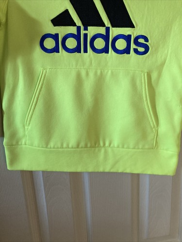 ADIDAS CHILDS LS HOODED FLEECE LINED SWEATSHIRT PULLOVER SZ 5 - Picture 4 of 11