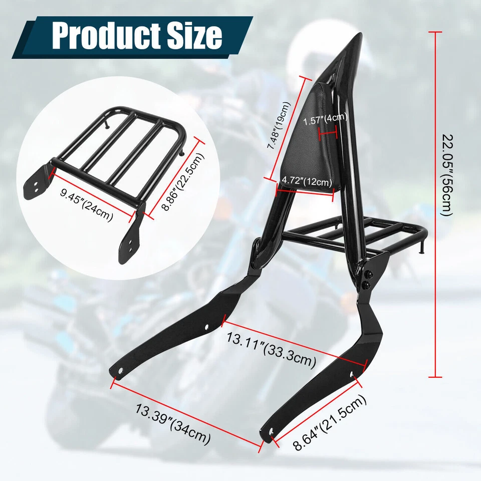 Backrest with Luggage Rack For 2001-2004 Suzuki Intruder Volusia 800 / VL800 Foto 3 de 4