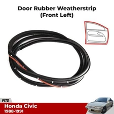 Door Rubber Seal Weatherstrip Front LH Fits Honda Civic DX EX Sedan 4D 1988-91