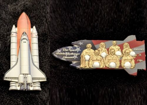 Space Shuttle Challenger Gold Silver Coin NASA Stars & Stripes Flag Trek Wars UK - Picture 2 of 24