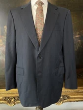 Canali 54 | 44R Made in Italy Blue Herringbone 100% Wool 2Btn Blazer Jacket