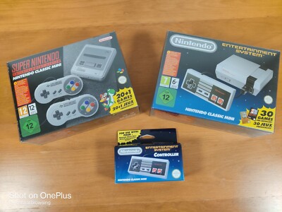 Nintendo NES und SNES Classic Mini Konsole Neu in OVP Schutz Extra Controller