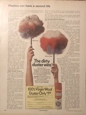 1972 Endust Spray Cleaner - Cloths & Mops PRINT AD Wool Duster Offer VTG 1970s
