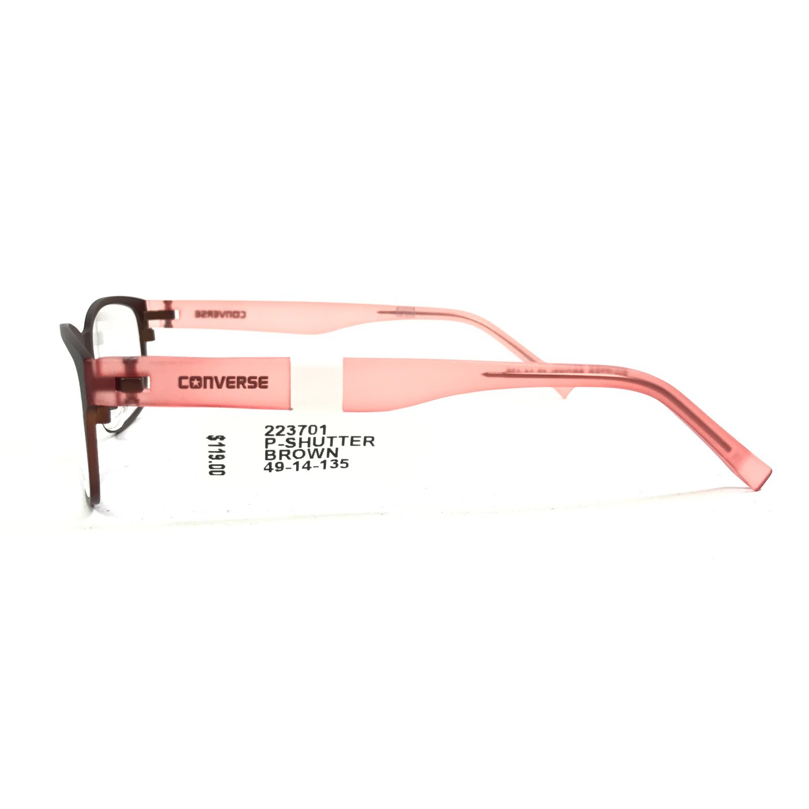 Converse Kids Eyeglasses Frames SHUTTER BROWN Red Square Full Rim 49-14-135 thumbnail 5