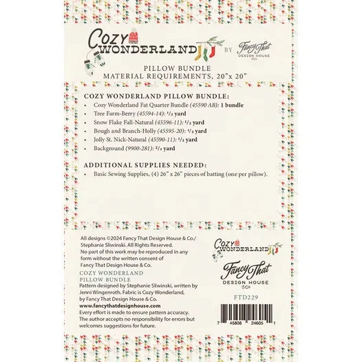 Moda Fabric - Cozy Wonderland Pillow Bundle - Fancy That Design Pattern - Image 2 of 2