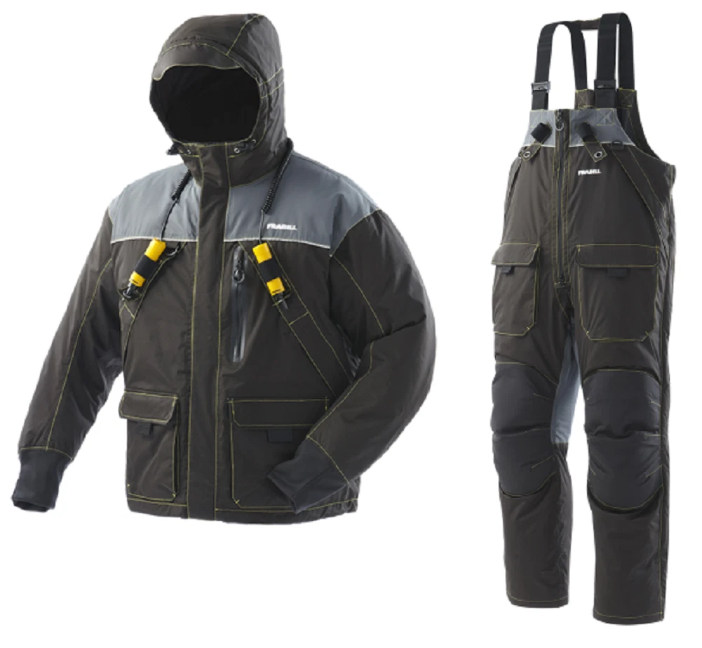 Frabill I3 SUIT Rain & Ice Fishing, Black, XXXL 3X Coat Parka & Bib MSRP  $400