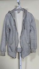 Vintage 90s WearGuard Waffle-knit Thermal Lined Gray Hoodie M Faded USA Grunge