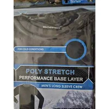Weatherproof Poly StretchPerformance Base Layer Mens Crew Black XL