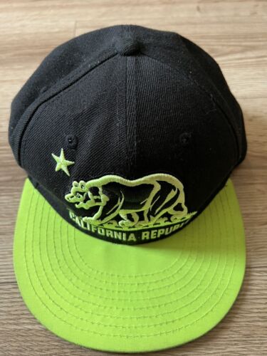Boys Hat California Black Green Snap Closure Adjustable Kids - Picture 1 of 5