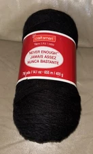 1 Skein Craft Smart Never Enough Yarn Black 716 Yards 14 Ozs 655 Meters 400 Gram