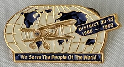 RARE 1988-89 Vtg Lions Club International Pin New York Dist 20-Y2 Airplane