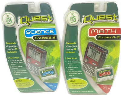 NIP Leapfrog Quantum Leap IQUEST Math & Science Cartridges Grade 6-8 Age 11-14