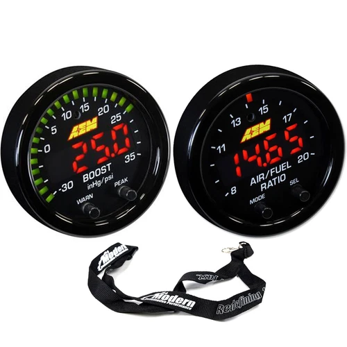 AEM 52mm X-Series Gauge Kit Wideband Air/Fuel UEGO & Boost Pressure 35PSI 2.5Bar