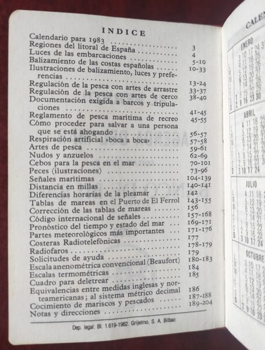 MINI AGENDA 1983 DEL MAR CON 204 PAGINAS-43 A COLOR-CONTENIDO MUY ÚTIL EN EL MAR - Imagen 2 de 4