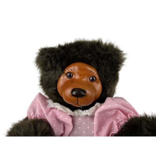 Vintage 1989 Robert Raikes peluche orso biscotto faccia legno piedi legno applausi #66033 - Foto 7 di 7