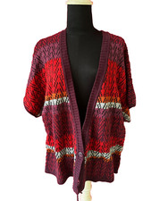 LERROS**STRICK WESTE**ROT BUNT**GR.46**WOLLE**ALPAKA**