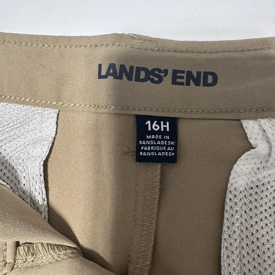 Lands' End. NWOT.  Boys active shorts.  Khaki chino shorts.  size 16 Husky - Image 4 of 4