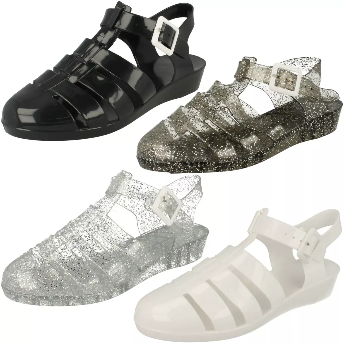 Ladies Spot On Casual Jelly Sandals eBay