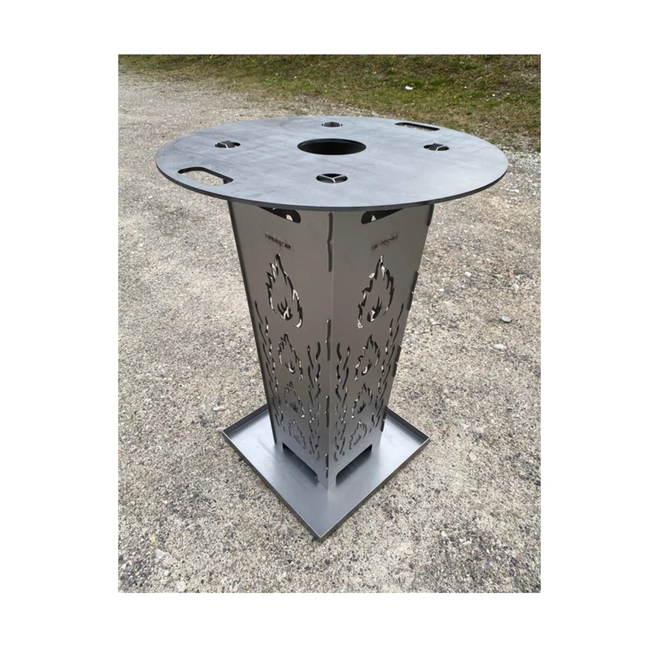 Cesta de fuego FireDesire 80 cm + placa de parrilla, tonel de fuego, bandeja de fuego, tonel de barbacoa - Imagen 3 de 4