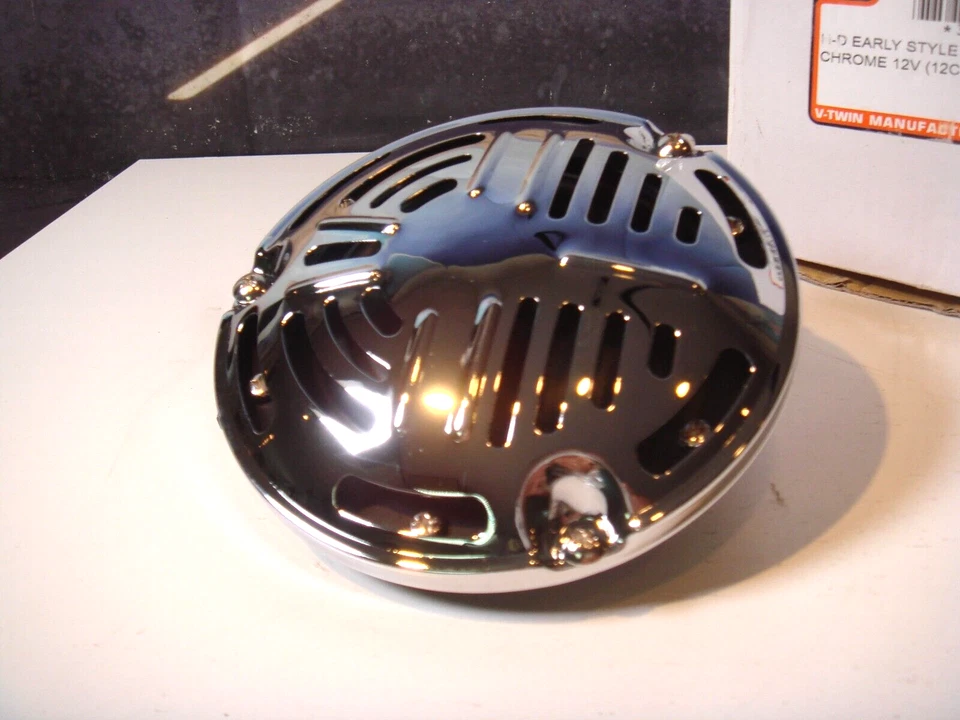 Horn Harley XL 印度 12 伏早期 Shoei 铬烤架 复古 V-Twin 33-0711 X3 — 第 3/4 张图片