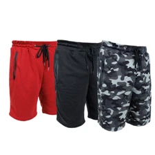 3 Pack Men Sweat Shorts Soft Casual  Zipper Pocket Fleece Lounge Gym short S-3XL