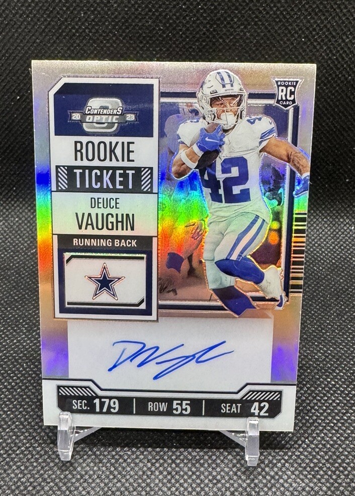 2023 Contenders Optic - Rookie Ticket Auto Silver Prizm #108 Deuce Vaughn (RC)