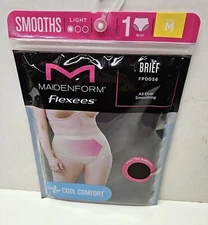 1 Pair Medium  Black Maidenform Flexees BRIEF Cool Comfort Shapewear NO PINCH