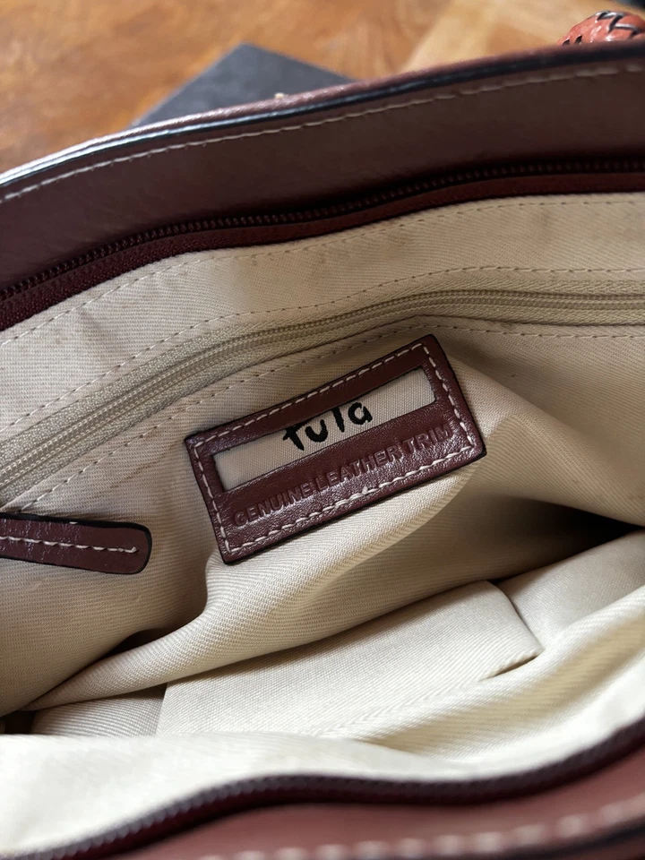 Tula woven Effect Handbag with Leather Trim Good Used Condition - Image 2 of 4