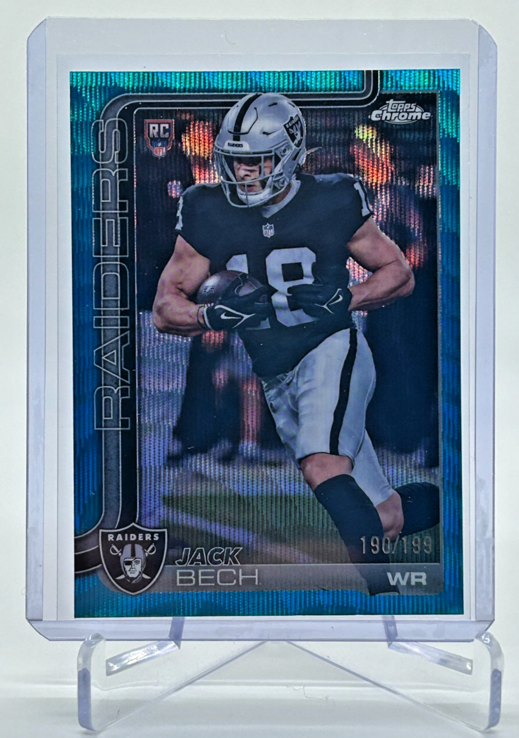 2025 Topps Chrome Jack Bech #388 Blue Wave /199 Raiders RC