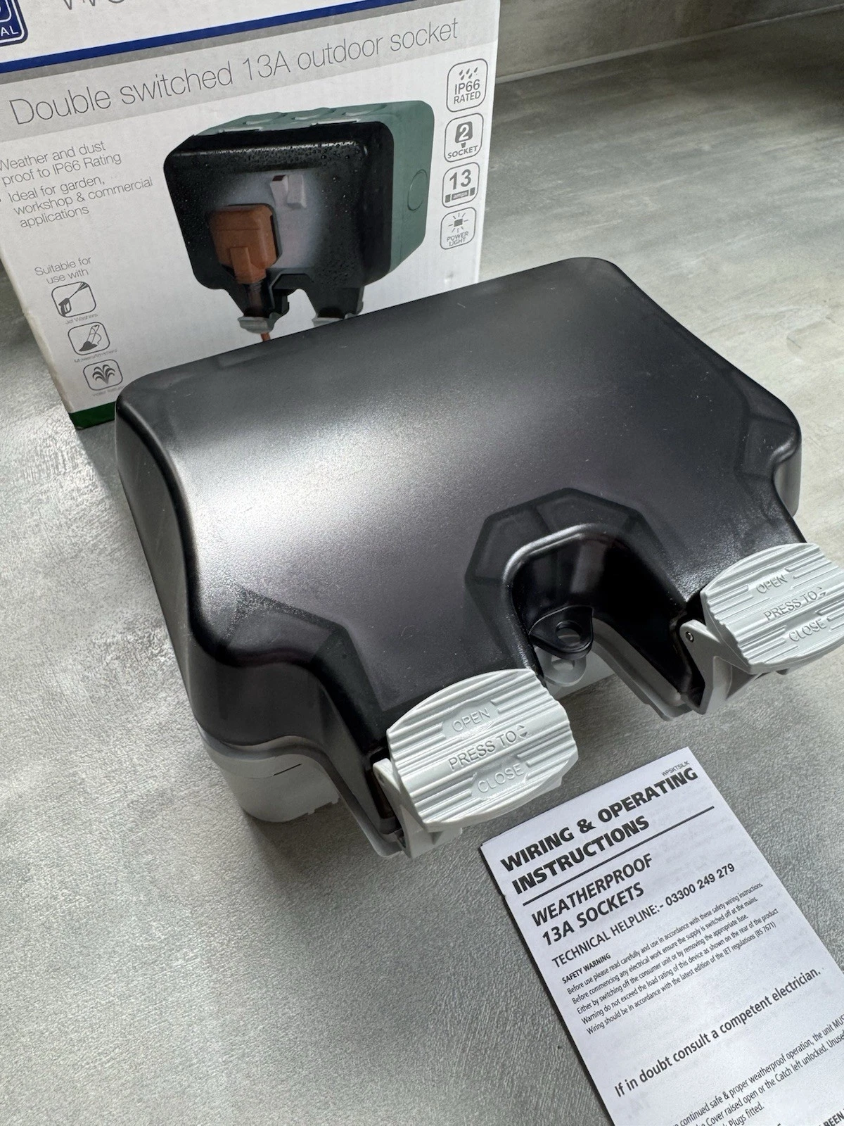 BG Weatherproof Storm Double Switched 13A Outdoor Socket IP66 WP22-XD Brand New 9