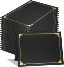 25 Packs Certificate Holders, Black Certificate Covers, Diploma Holders,